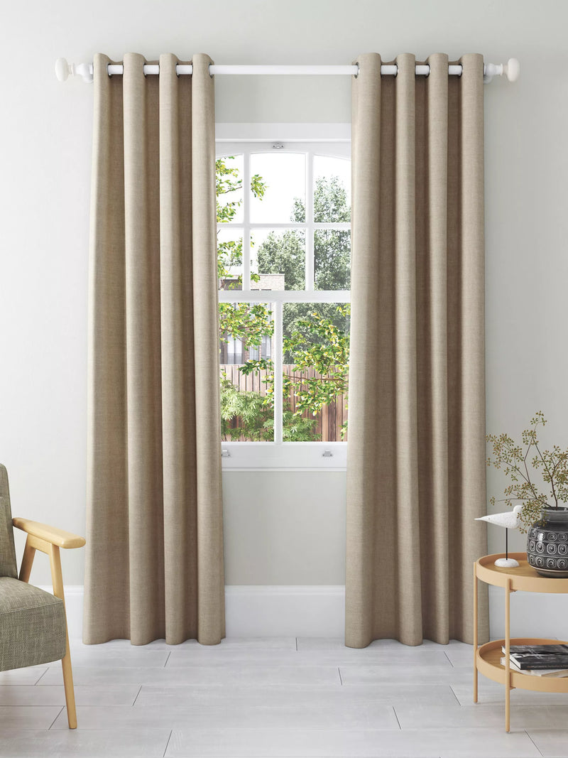 John Lewis Textured Weave Pair Blackout Lined Eyelet Curtains - 274cm Drop