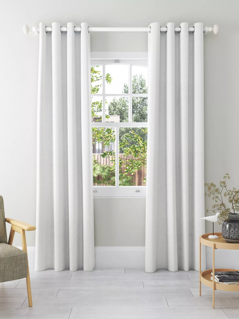 John Lewis Textured Weave Pair Blackout Lined Eyelet Curtains - 274cm Drop