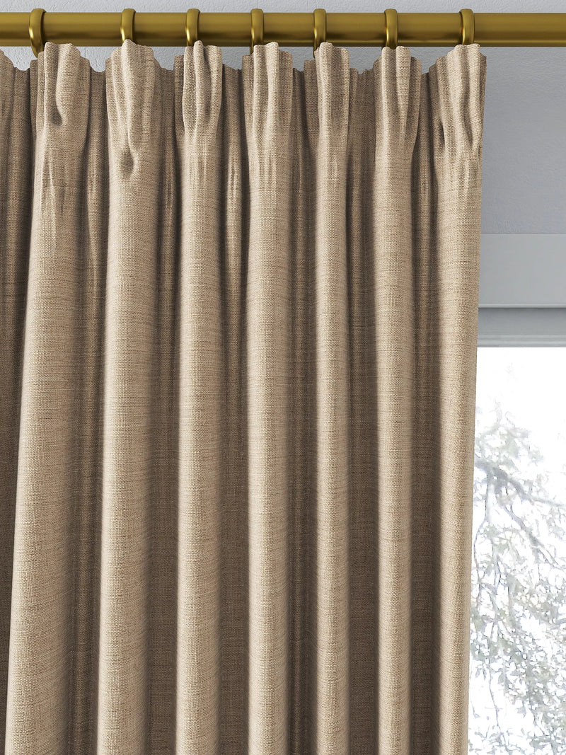 John Lewis Textured Weave Pair Blackout Lined Pencil Pleat Curtains