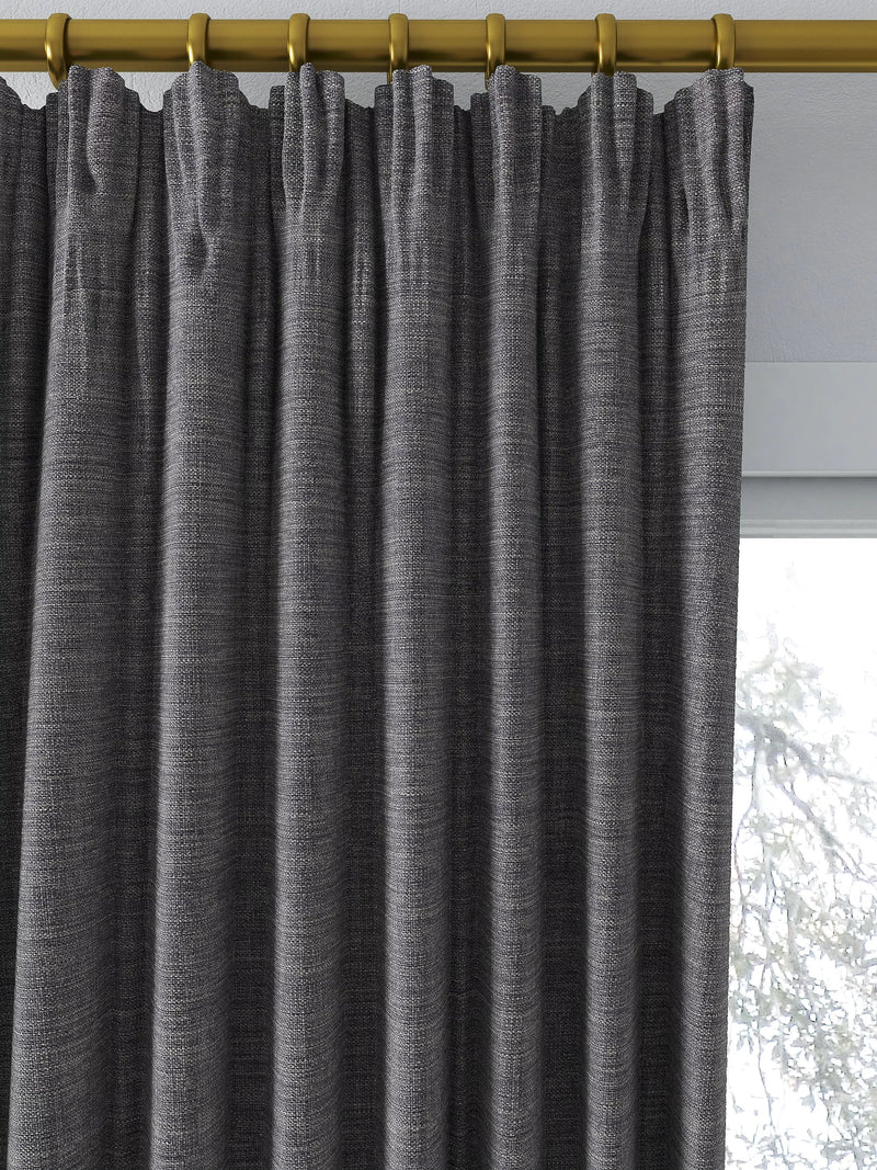 John Lewis Textured Weave Pair Blackout Lined Pencil Pleat Curtains