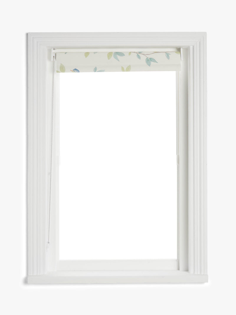 John Lewis Songbirds blackout roller blind greige (British brand)