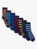 John Lewis kids rugby stripe socks pack of 7, UK version