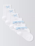 John Lewis Children's Gingham Trim Socks Pack of 5