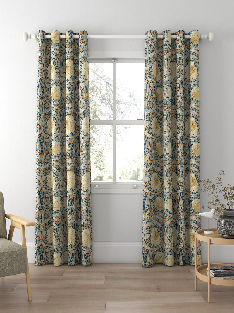 Morris & Co. Pimpernel eyelet curtains 137cm drop - British product