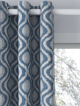 John Lewis John Lewis Trellis Weave Pair Lined Eyelet Curtains, Bluestone, 167cm x 137cm- Buy online at McGrocer