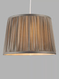 John Lewis Lymington Pleated Silk Tapered Lampshade, Grey, H21 x Dia.30cm