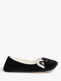 John Lewis Cat Ballerina Slippers Black, UK version
