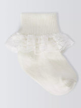 John Lewis John Lewis Baby Organic Cotton Lace Trim Socks Pack of 3- Buy online at McGrocer