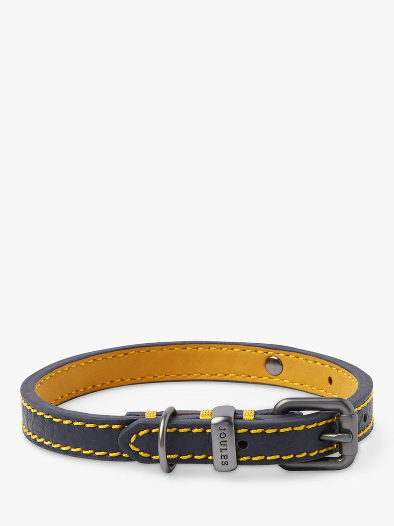 Joules Plain Leather Dog Collar, imported from the UK