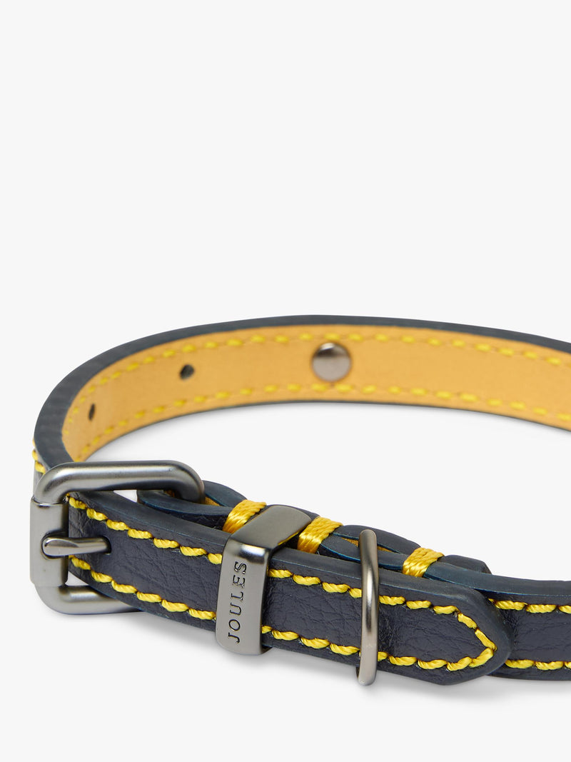 Joules Plain Leather Dog Collar, imported from the UK