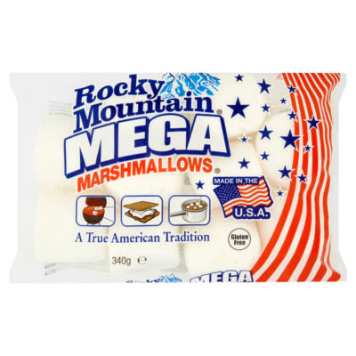 Rocky Mountain Mega Marshmallows 340g, imported from the UK