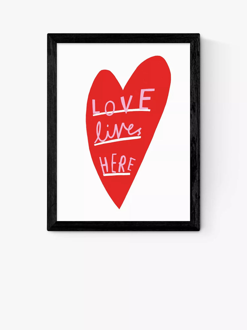 EAST END PRINTS Katy Edelsten 'Love Lives Here' Framed Print 30x40cm