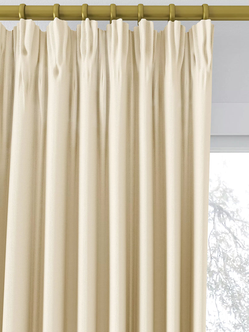 John Lewis Textured Weave Pair Blackout Lined Pencil Pleat Curtains