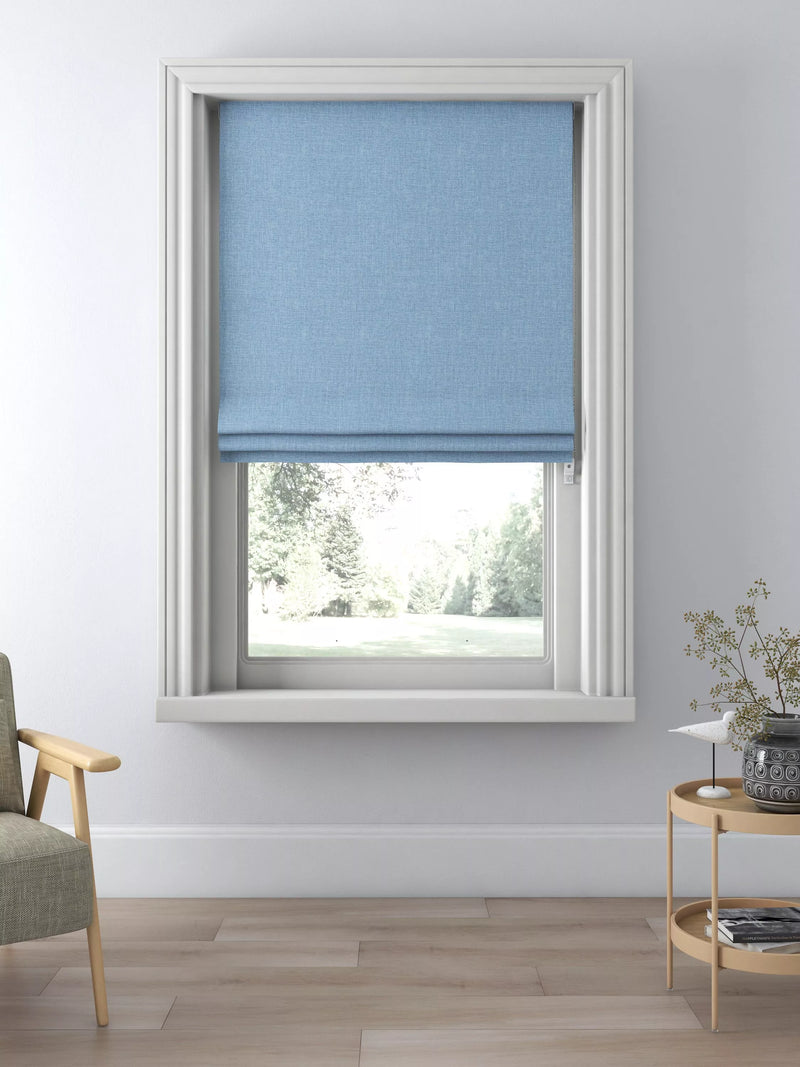 John Lewis Textured Weave Blackout/Thermal Roman Blind, Blue, W180 x Drop 140cm
