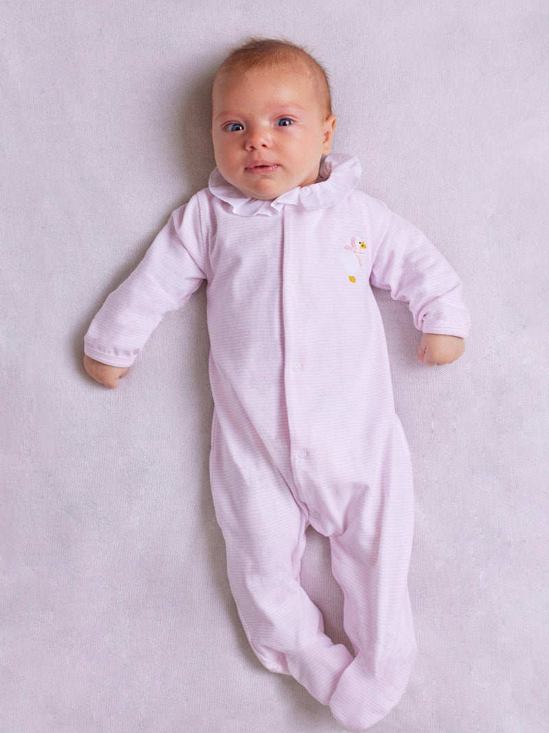 Trotters Lapinou Baby Jemma Organic Cotton Duck Appliqué Jersey Bodysuit (British brand)