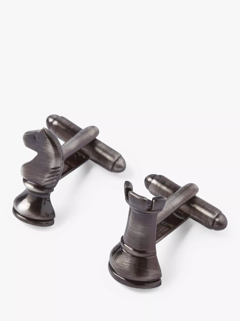 Simon Carter chess piece cufflinks grey - British product