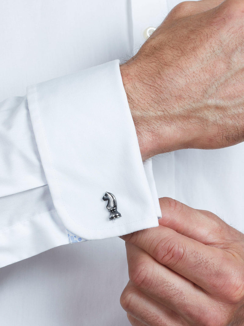 Simon Carter chess piece cufflinks grey - British product