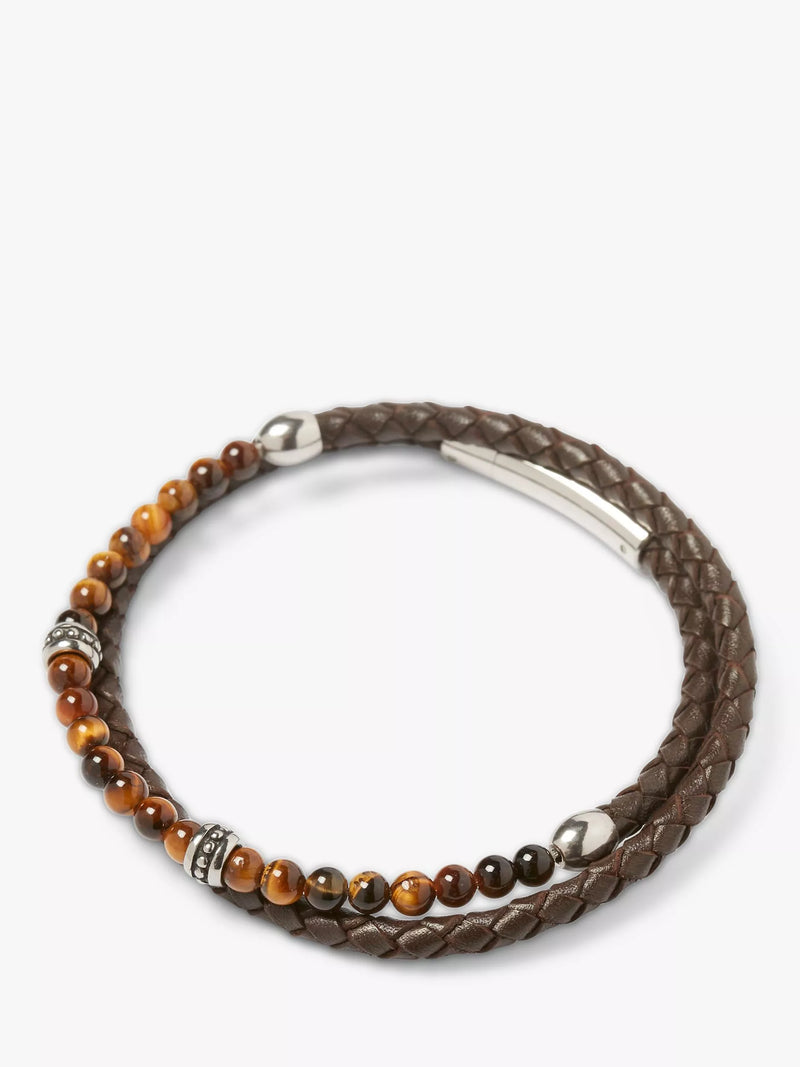 Simon Carter Hayle bracelet tigerseye leather (British brand)