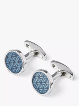 John Lewis Simon Carter Enamel Diamond Round Cufflinks, Navy- Buy online at McGrocer