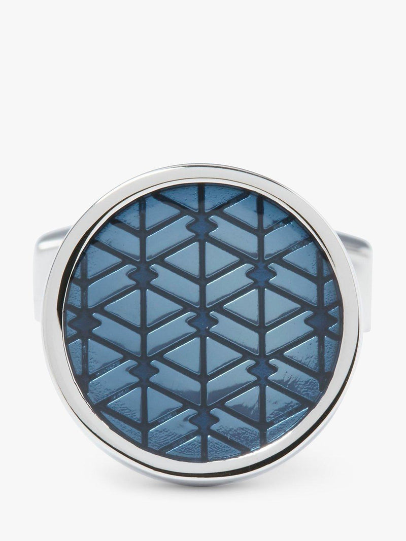 Simon Carter navy enamel diamond round cufflinks, imported from the UK
