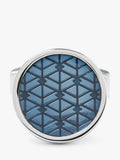 Simon Carter navy enamel diamond round cufflinks, imported from the UK