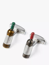 John Lewis Simon Carter Wine Bottles Cufflinks Green Silver- Buy online at McGrocer