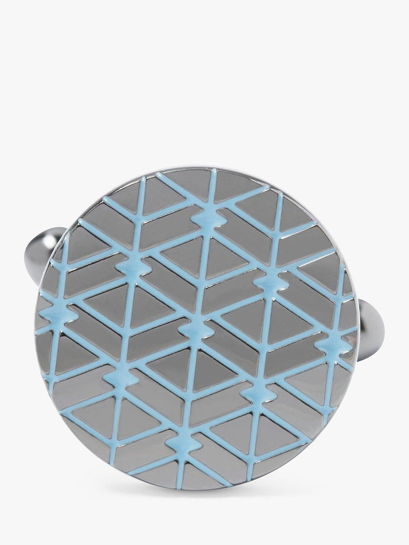 Simon Carter fractal cufflinks pale blue (British brand)