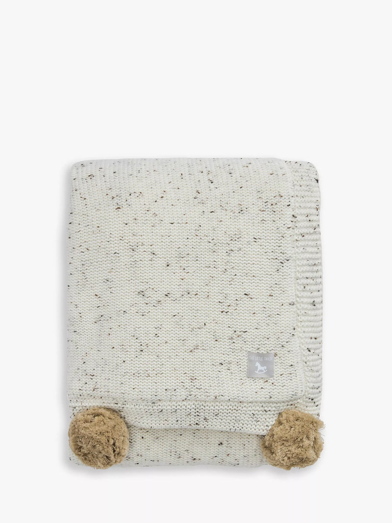The Little Tailor pom pom baby blanket large 100cm, imported from the UK