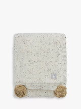 John Lewis The Little Tailor Pom Pom Baby Blanket Oatmeal 100cm- Buy online at McGrocer