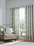 Laura Ashley Parterre floral lined eyelet curtain pair, UK version