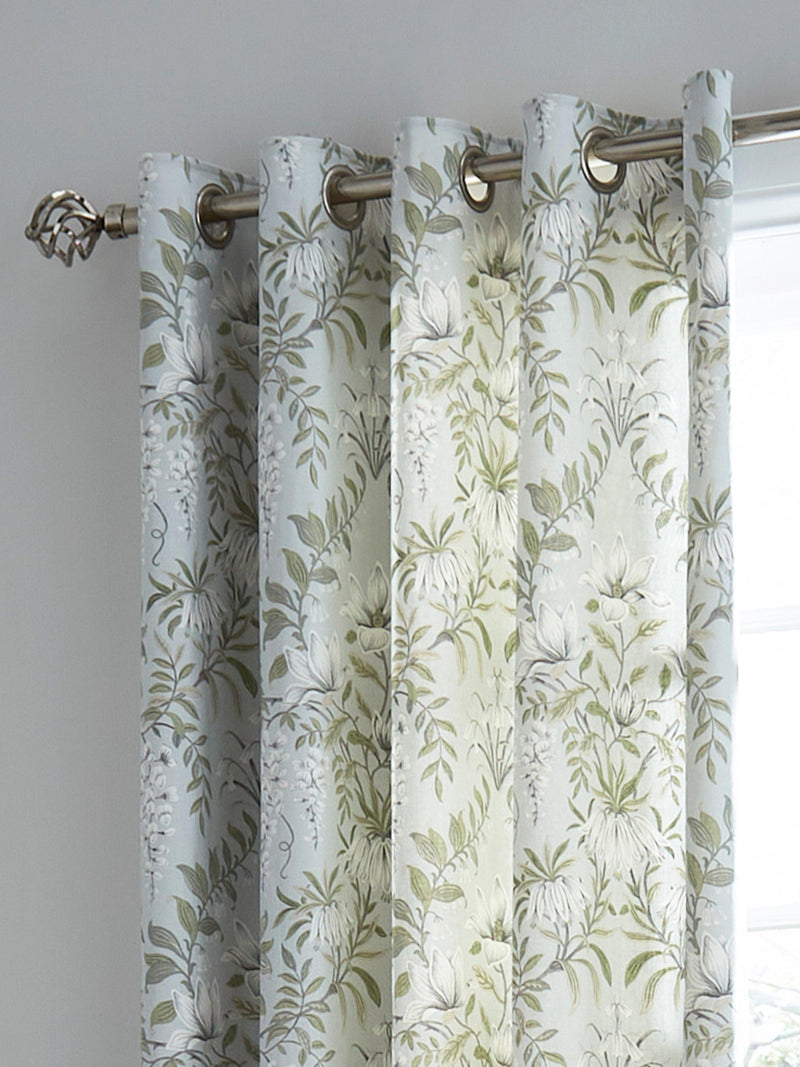 Laura Ashley Parterre floral lined eyelet curtain pair, UK version