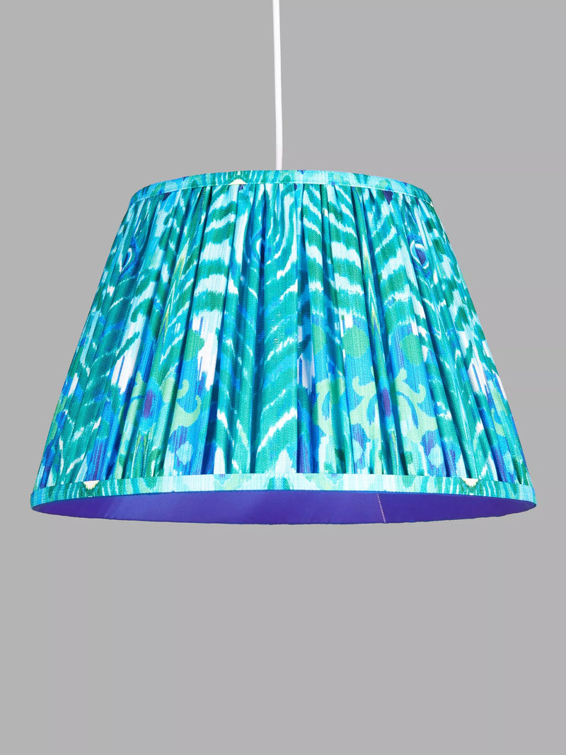 John Lewis Matthew Williamson peacock tapered lampshade blue, imported from the UK