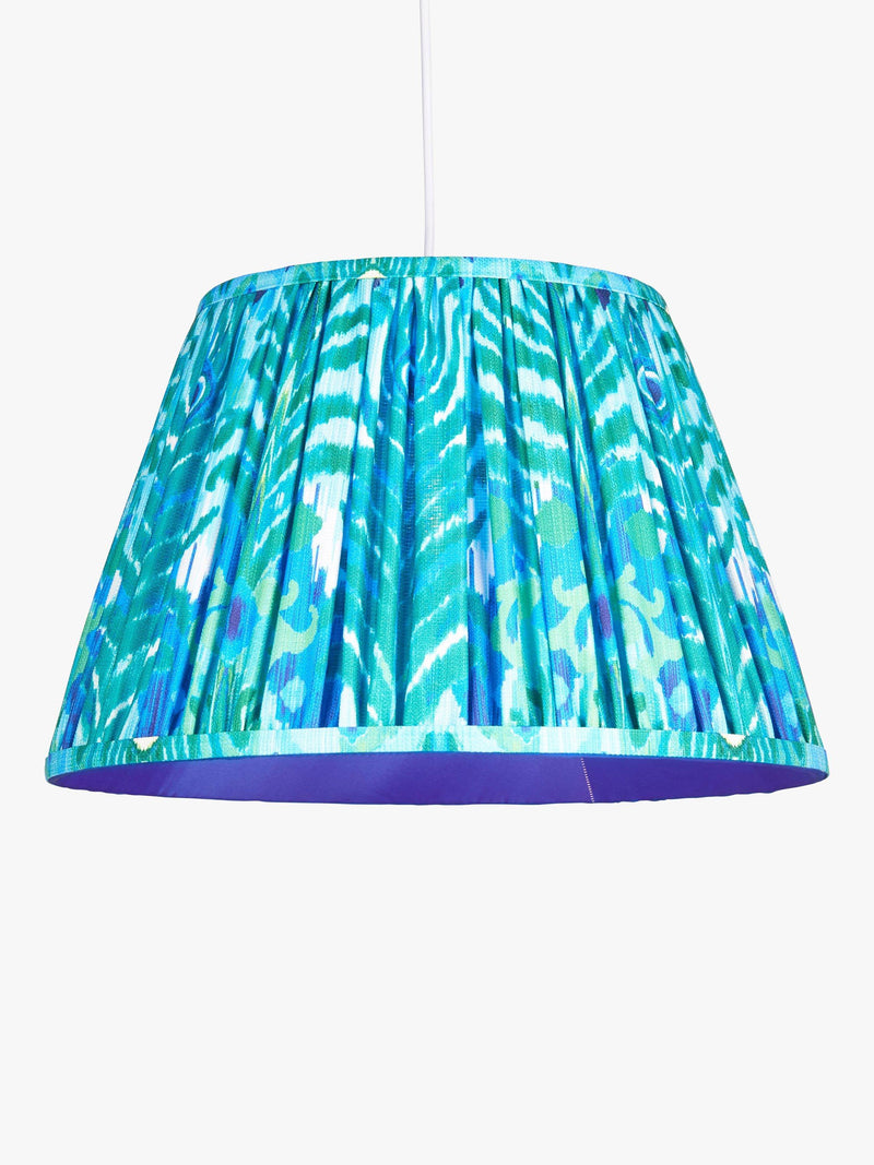 John Lewis Matthew Williamson peacock tapered lampshade blue, imported from the UK