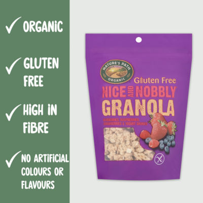 Nature's Path organic granola berries yogurt chunks 300g, imported from the UK