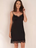 Truly Lace Trim Silk Chemise - McGrocer