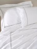 Truly satin stitch cotton bedding white - British product