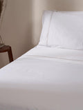 Truly satin stitch cotton bedding white - British product