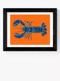 East End Prints Lobster on Orange Framed Print 25x30cm - British product