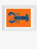 EAST END PRINTS Alice Straker 'Lobster on Orange' Framed Print - Black Frame 46 x 56cm