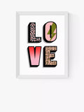 EAST END PRINTS love typographic framed print 30x40cm - British product