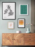EAST END PRINTS framed print typographic British Isles 30x40cm, imported from the UK