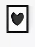 EAST END PRINTS Seventy Tree Monochrome Heart Framed Print 30x40cm