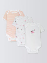 John Lewis John Lewis Baby Cotton Sheep/Stripe Short Sleeve Bodysuits Infant Bodysuits Pack of 3- Buy online at McGrocer