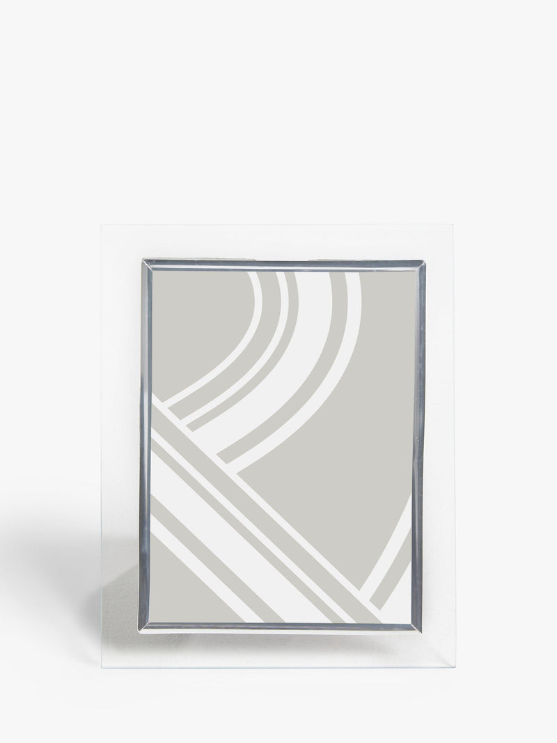 John Lewis Glass Border Photo Frame Clear Silver, UK version