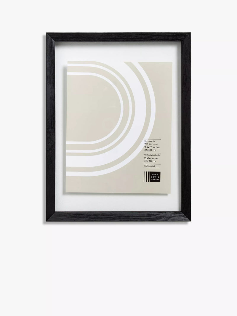John Lewis black pine wood floating poster frame, UK version