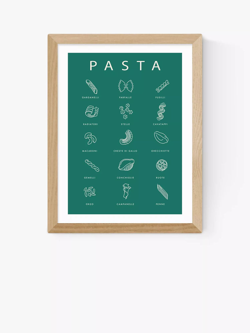 EAST END PRINTS Violet Studio 'Pasta Guide' Wood Framed Print 25x30cm