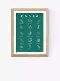 EAST END PRINTS Violet Studio 'Pasta Guide' Wood Framed Print 25x30cm