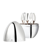 Silver-Plated Espresso Spoon Set with 6 Pieces in Oval Case