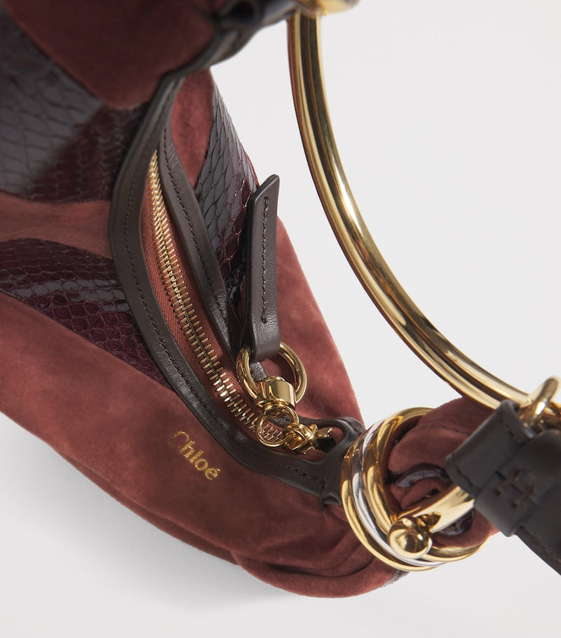 Chloé Mini Suede Snakeskin Bracelet Bag, UK version