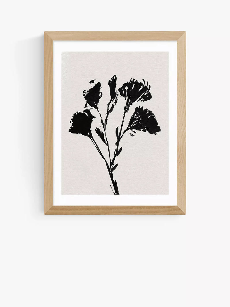 EAST END PRINTS Dan Hobday 'Mono Flower' Framed Print 25x30cm